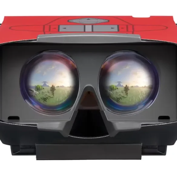 Il visore Virtual Boy per Nintendo Switch 2 che mostra il supporto VR per Zelda Breath of the Wild e la collezione Nintendo Classics.