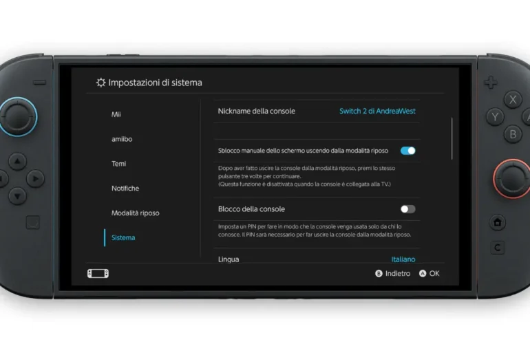 Come disattivare la prevenzione uso accidentale al risveglio Nintendo Switch 2