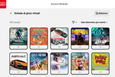 Nintendo Switch 2 schermata Schede di gioco virtuali. Come Condividere e Prestare i Tuoi Giochi