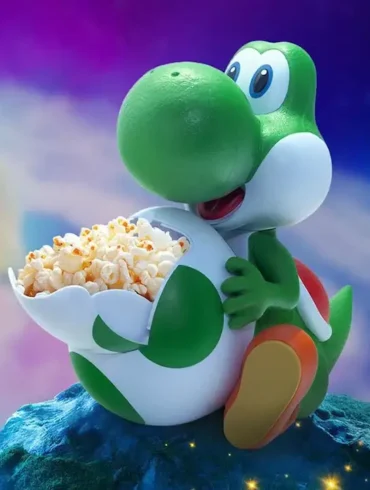 Super Mario Galaxy Il Film uscita cinema 2 aprile 2026 carte da collezione app Nintendo Today e secchiello Yoshi popcorn
