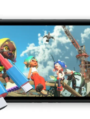Console Nintendo Switch 2 collegata alla TV utilizzando un cavo adattatore USB-C a HDMI portatile azzurro e rosso, sostituendo il dock ufficiale.