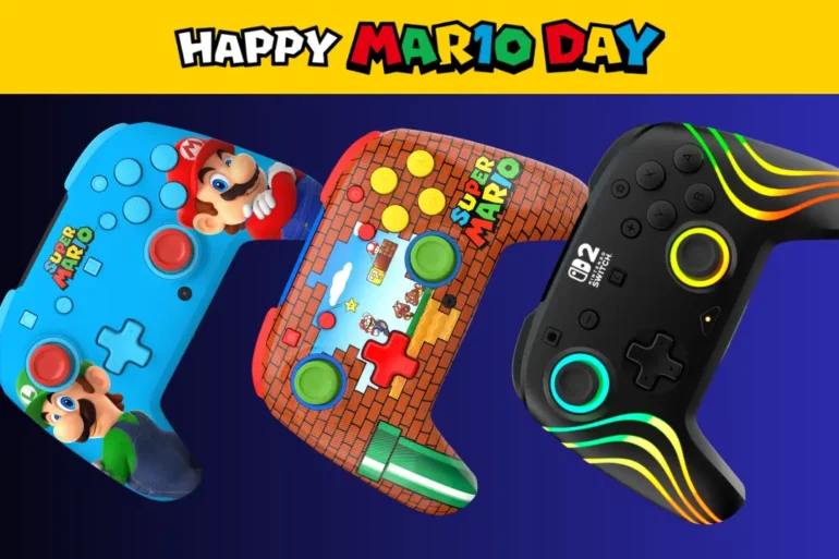 Controller Rematch Mario Luigi wireless RGB per Nintendo Switch 2 con illuminazione dinamica