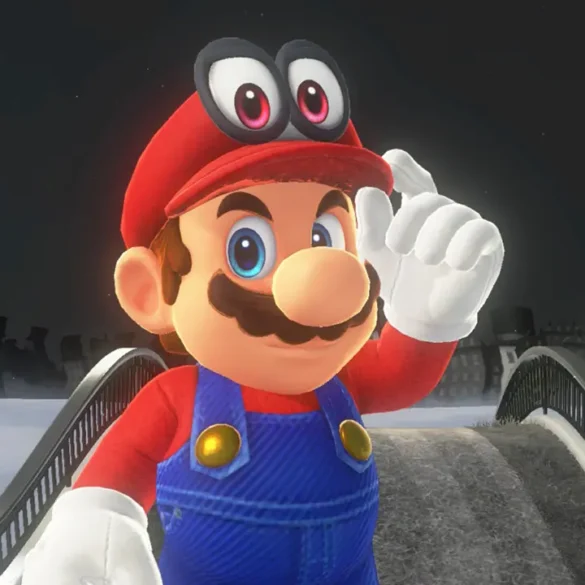 Mario e Cappy in modalità multiplayer su Super Mario Odyssey per Nintendo Switch