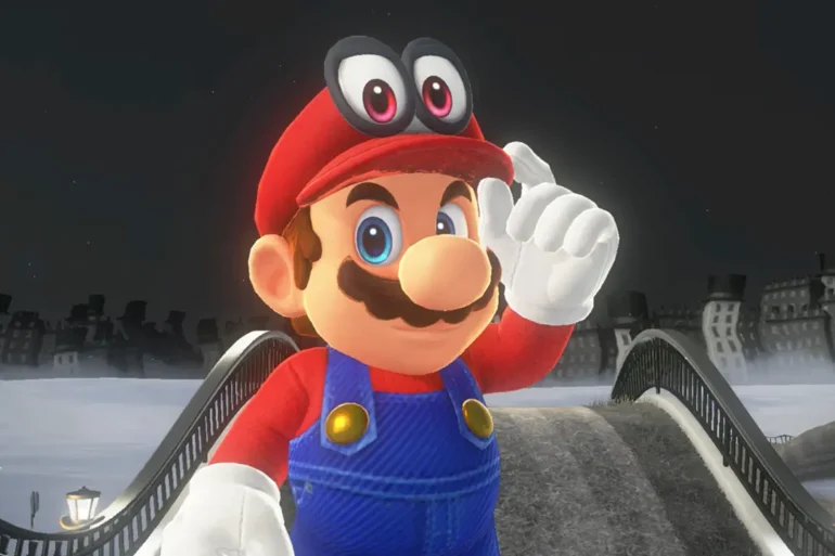 Mario e Cappy in modalità multiplayer su Super Mario Odyssey per Nintendo Switch
