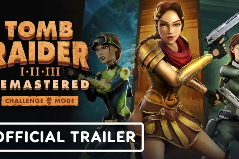 Lara Croft in azione nella modalità Sfida di Tomb Raider I-III Remastered su Nintendo Switch 2