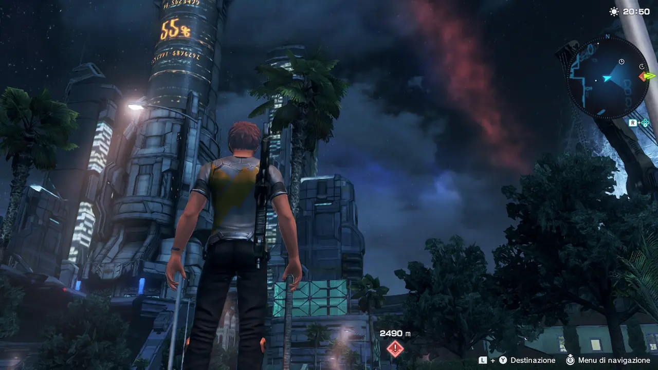 Xenoblade Chronicles X Definitive Edition Switch 2 città New Los Angeles di notte