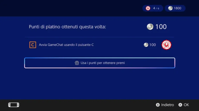GameChat Nintendo Switch 2 100 Punti Platino My Nintendo missione aprile 2026 elementi icona