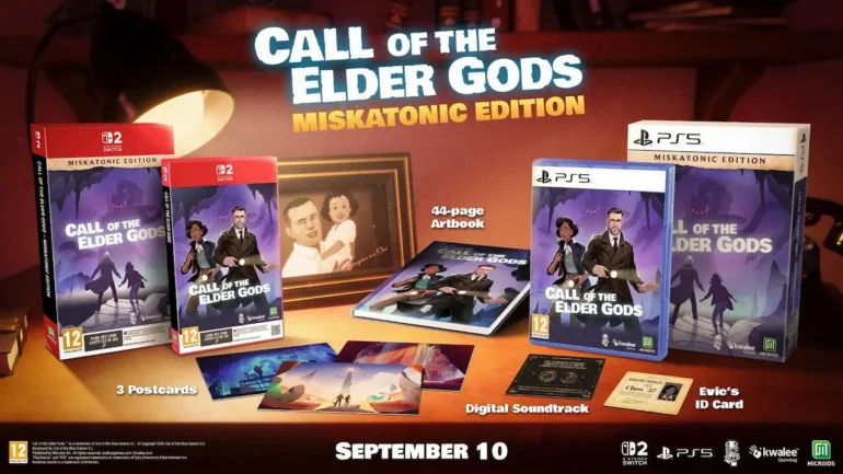 Call of the Elder Gods Miskatonic Edition Nintendo Switch 2 uscita 10 settembre 2026 Harry Evangeline Microids puzzle lovecraftiano Unreal Engine 5