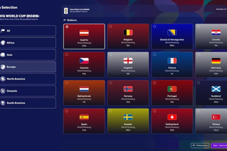 Football Manager 26 Touch Nintendo Switch aggiornamento Gestione Nazionali FIFA World Cup 2026 licenza ufficiale nazionali femminili