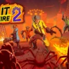 Quattro sterminatori in modalità co-op combattono ragni giganti con lanciafiamme e armi laser in Kill It With Fire 2.