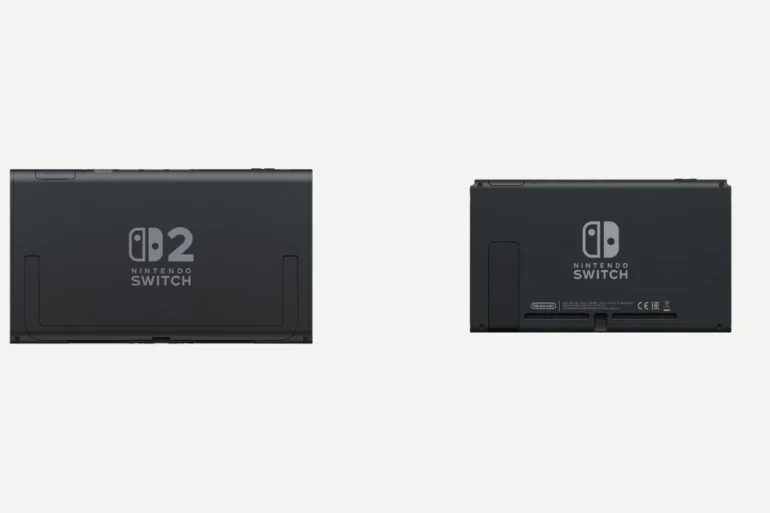 Confronto tra Nintendo Switch 2 e Nintendo Switch originale con loghi e differenze visive principali