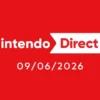 Logo Nintendo Direct con data 9 giugno 2026 e orario 16:00 italiane