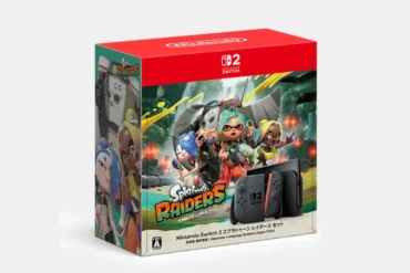 Confezione bundle Nintendo Switch 2 Splatoon Raiders con Joy-Con 2 blu chiaro e rosso chiaro annunciata per il mercato giapponese