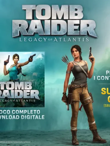 Lara Croft nella key art ufficiale di Tomb Raider Legacy of Atlantis per Nintendo Switch 2