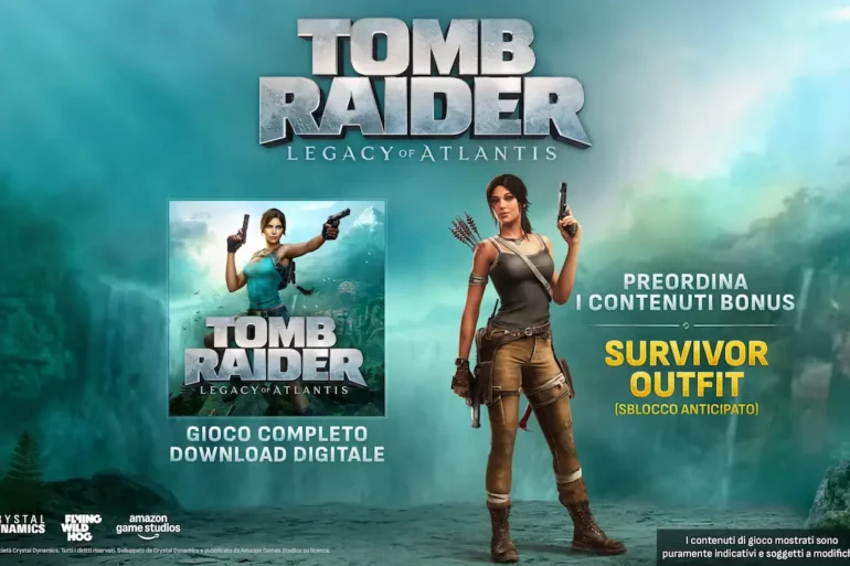 Lara Croft nella key art ufficiale di Tomb Raider Legacy of Atlantis per Nintendo Switch 2