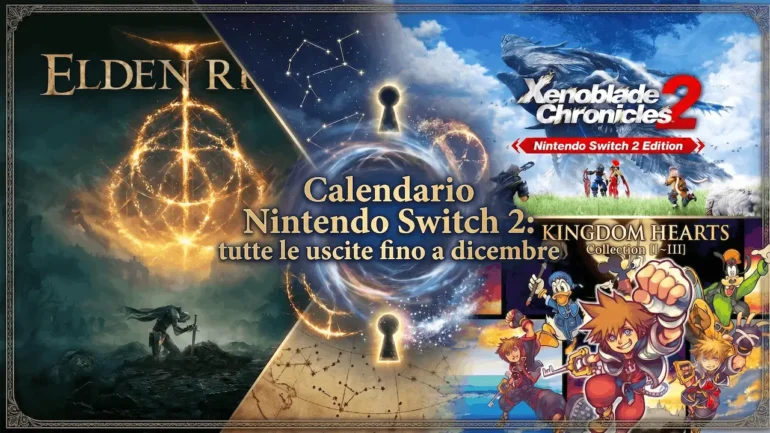 Calendario completo delle uscite Nintendo Switch 2 confermate da agosto a dicembre 2026, con Oblivion Remastered, Elden Ring Tarnished Edition, Kingdom Hearts Collection e Xenoblade Chronicles 2