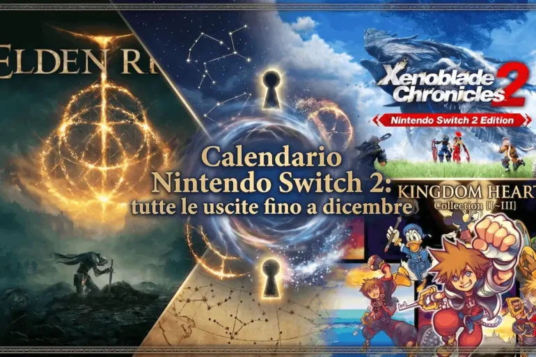 Calendario completo delle uscite Nintendo Switch 2 confermate da agosto a dicembre 2026, con Oblivion Remastered, Elden Ring Tarnished Edition, Kingdom Hearts Collection e Xenoblade Chronicles 2