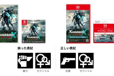 Nintendo si scusa per un errore di stampa sulle icone dei descrittori di contenuto CERO su Xenoblade Chronicles X: Definitive Edition, un problema che riguarda esclusivamente il mercato giapponese e non le copie PEGI italiane o europee