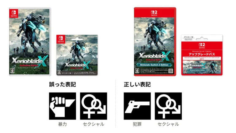 Nintendo si scusa per un errore di stampa sulle icone dei descrittori di contenuto CERO su Xenoblade Chronicles X: Definitive Edition, un problema che riguarda esclusivamente il mercato giapponese e non le copie PEGI italiane o europee