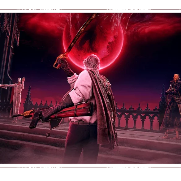 Bloodsworn in combattimento nell'ambientazione gotica di The Duskbloods durante il Network Test su Nintendo Switch 2