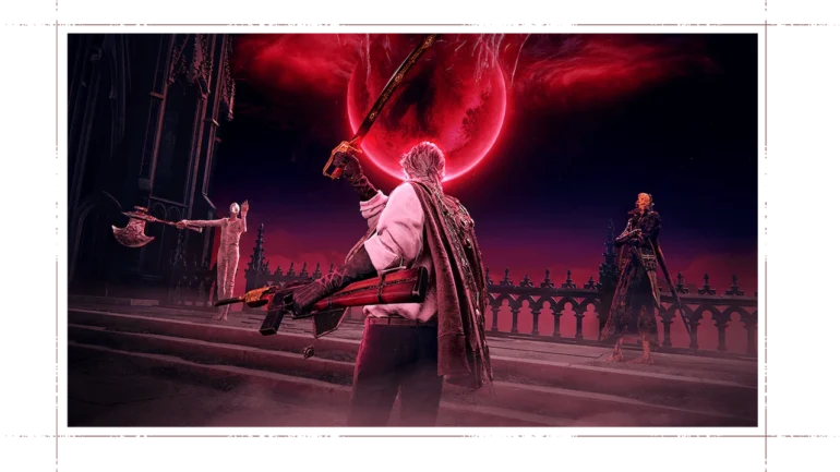 Bloodsworn in combattimento nell'ambientazione gotica di The Duskbloods durante il Network Test su Nintendo Switch 2